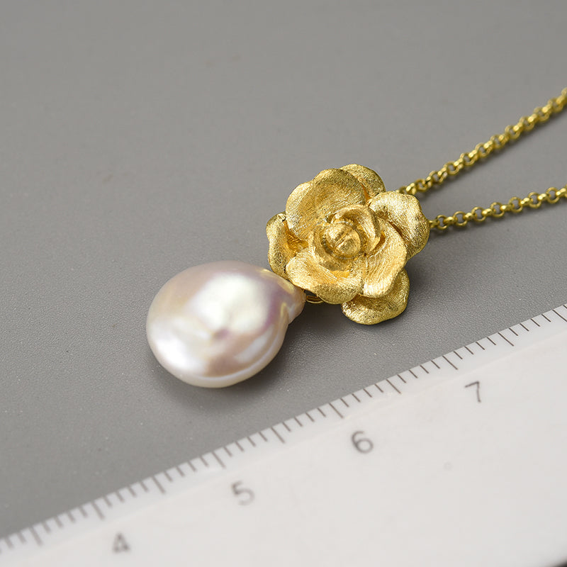Baroque Pearl Camellia - Handmade Necklace | NEW