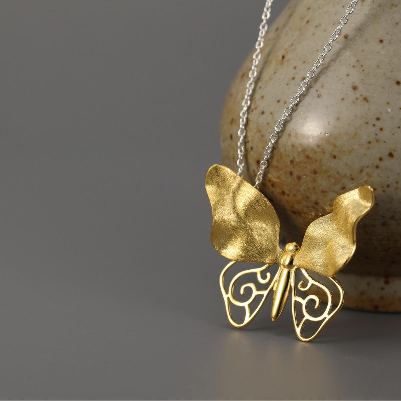 Golden Whisper Butterfly - Handmade Pendant | NEW
