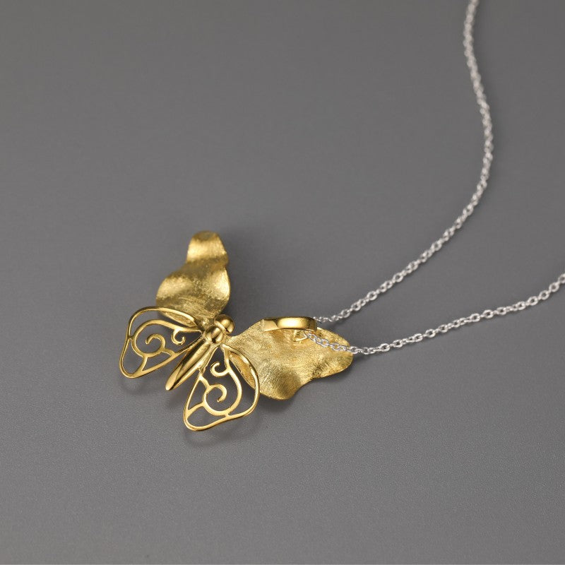 Golden Whisper Butterfly - Handmade Pendant | NEW