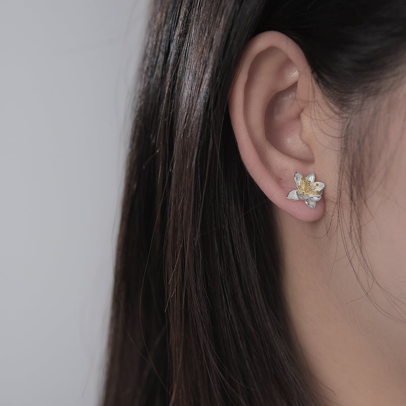 Whispering Lotus - Stud Earrings