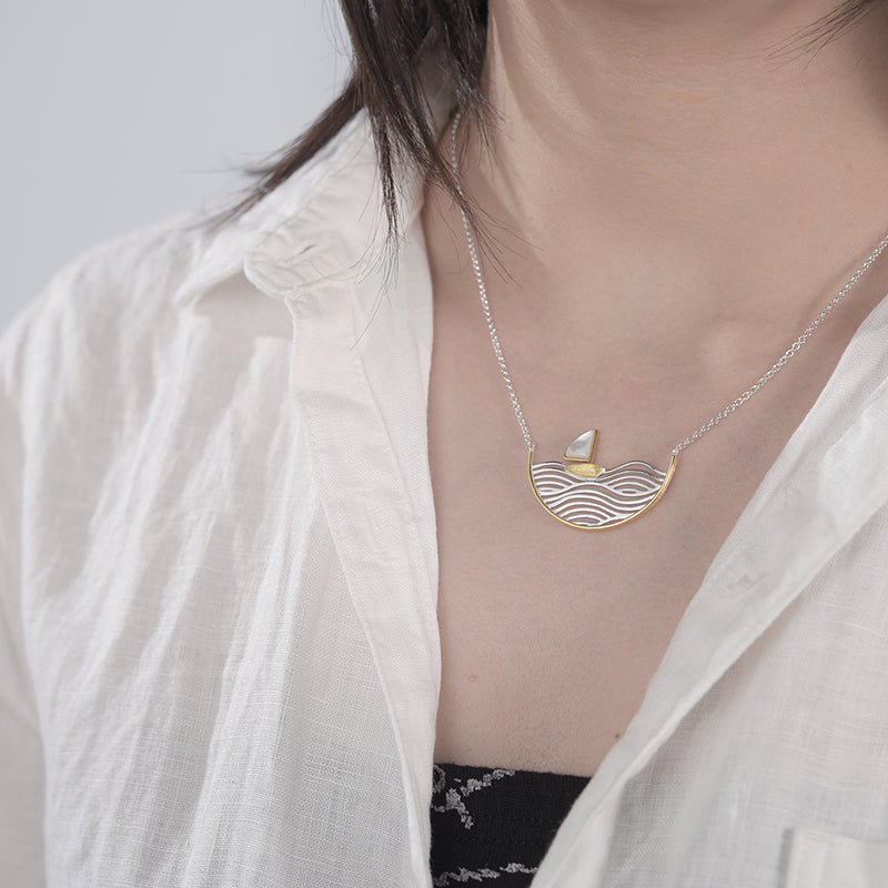 Sailing Sailboat - Handmade Necklace