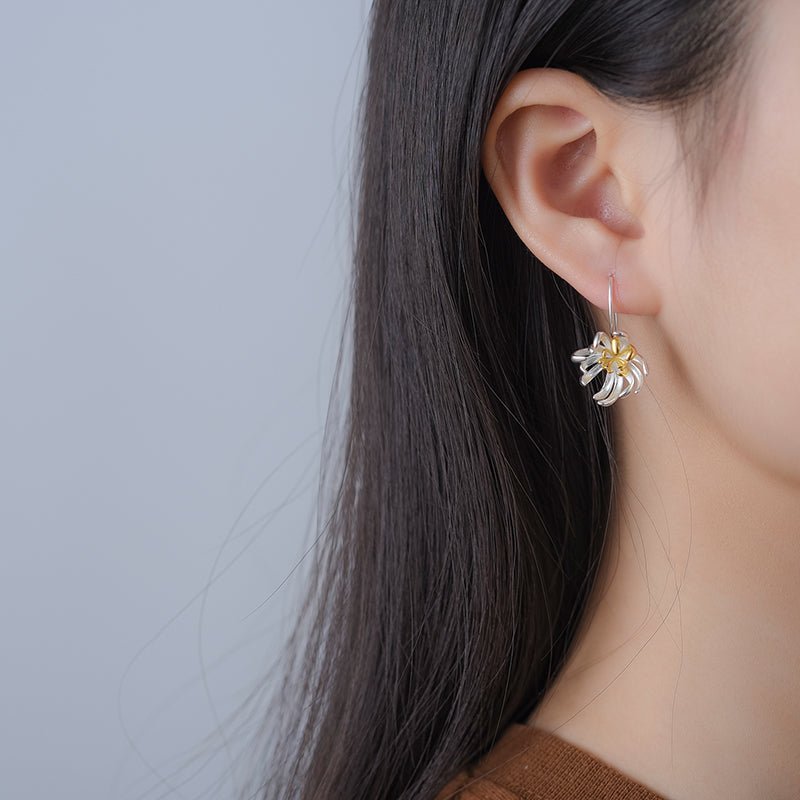 Chrysanthemum Flower - Dangle Earrings