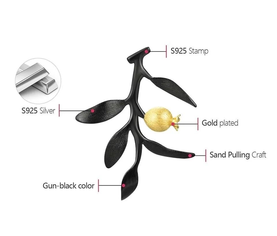 Pomegranate Leaves - Handmade Pendant | NEW