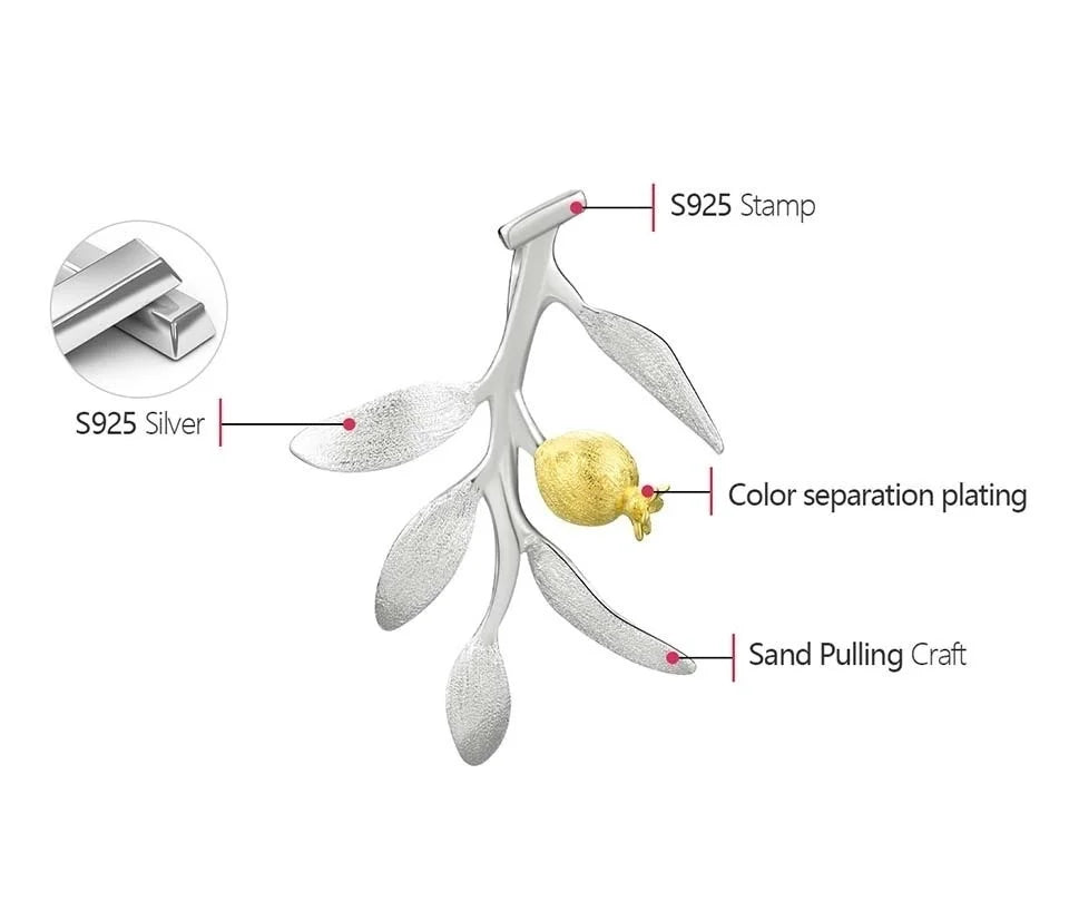 Pomegranate Leaves - Handmade Pendant | NEW