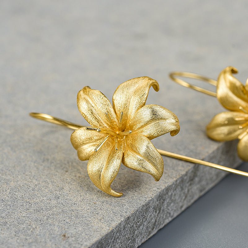 Flor de lirio - Pendientes colgantes