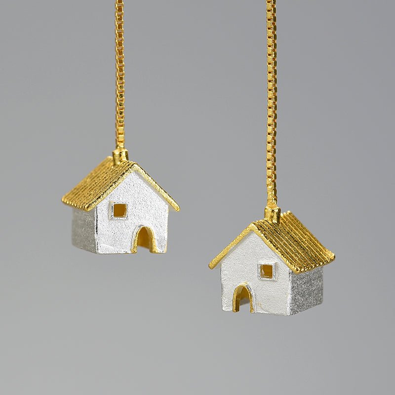 Hanging House - Dangle Earrings