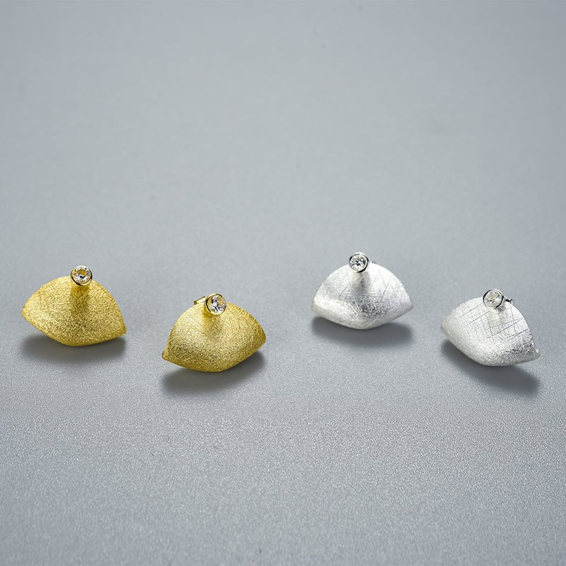 Zirconia Handbag - Stud Earrings