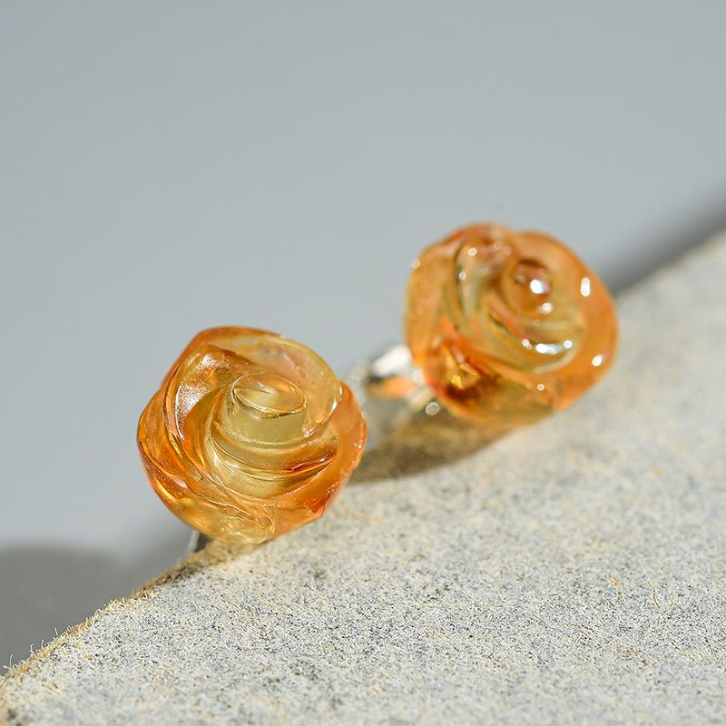 Crystal Rose - Stud Earrings