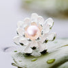 Pearl Lotus - Stud Earrings