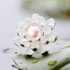 Load image into Gallery viewer, Pearl Lotus - Stud Earrings