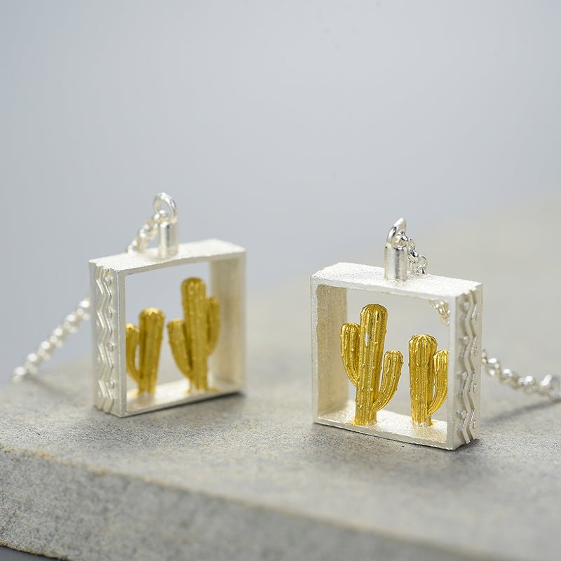 Cactus Cubus - Drop Earrings