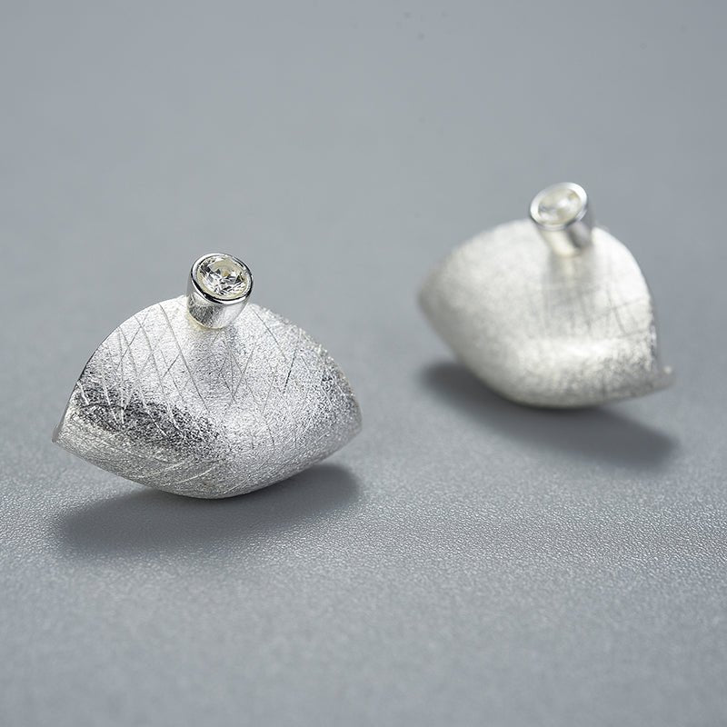 Zirconia Handbag - Stud Earrings