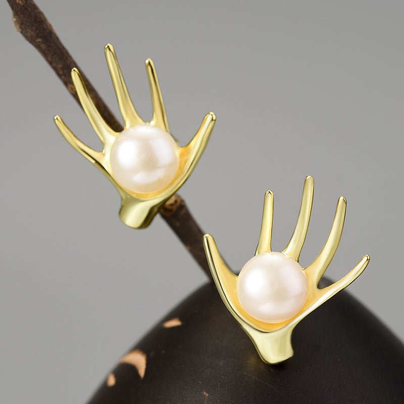 Pearl Hands - Stud Earrings | NEW