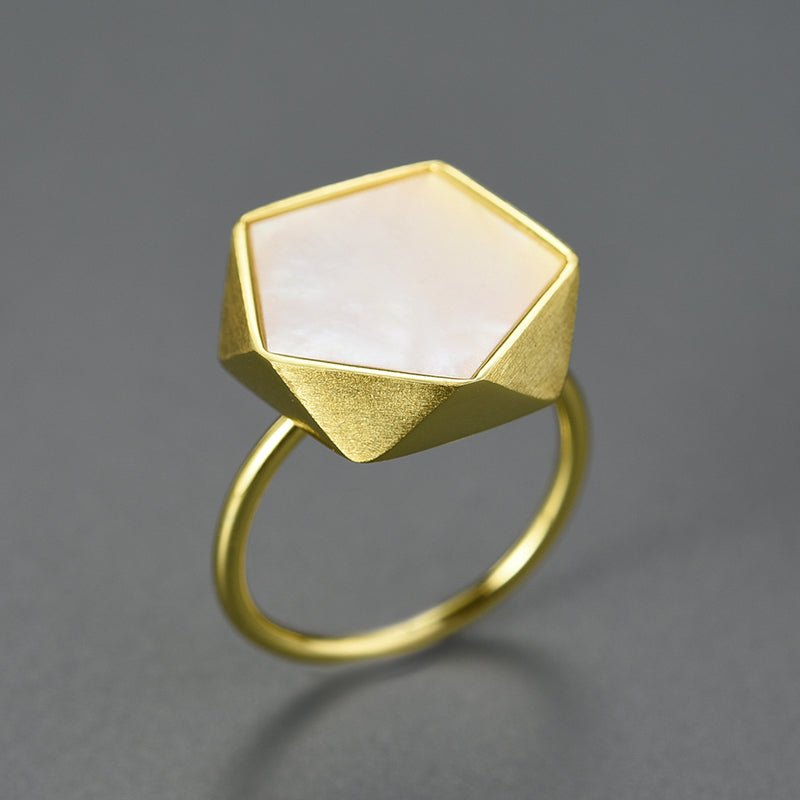 Marble Pentagon - Adjustable Ring