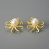 Pearl Octopus - Stud Earrings