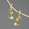 Spiral Pearl - Dangle Earrings