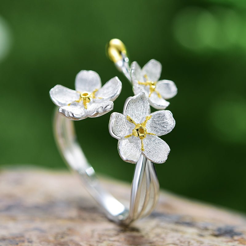 Big Forget-me-not Flowers - Adjustable Ring