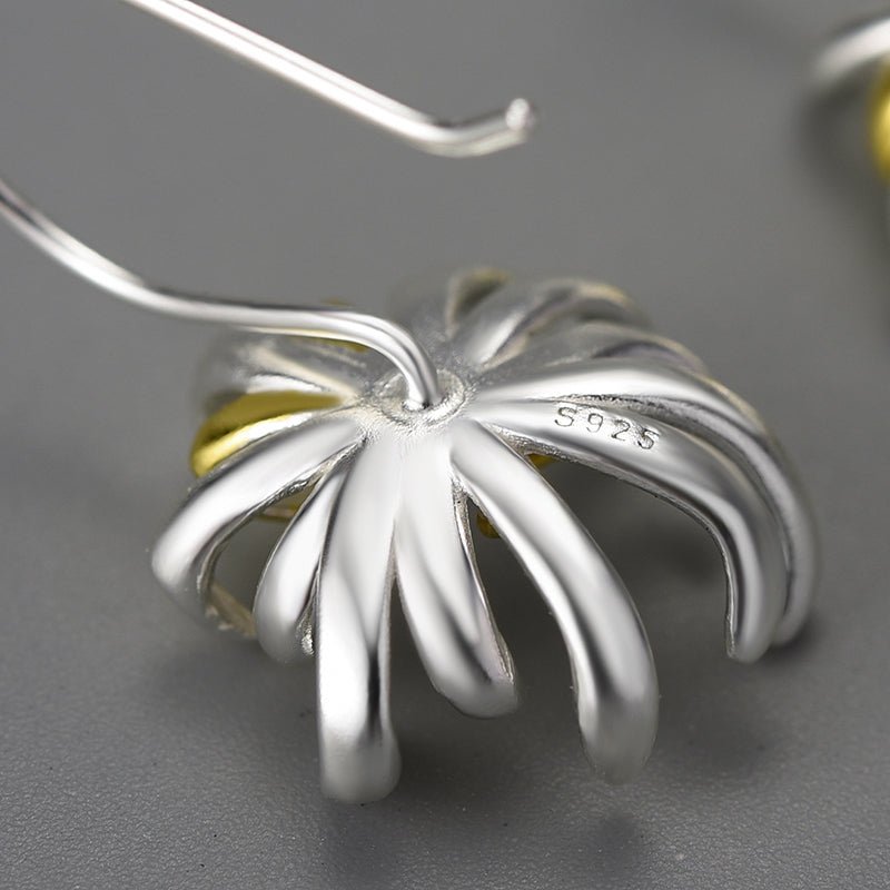 Chrysanthemum Flower - Dangle Earrings