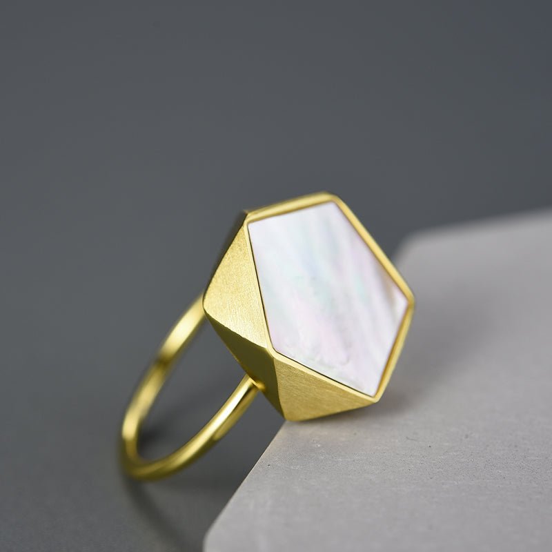 Marble Pentagon - Adjustable Ring