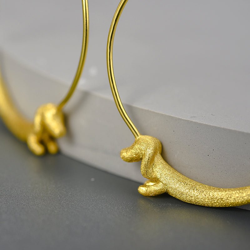 Run Dachshund Run - Big Hoop Earrings