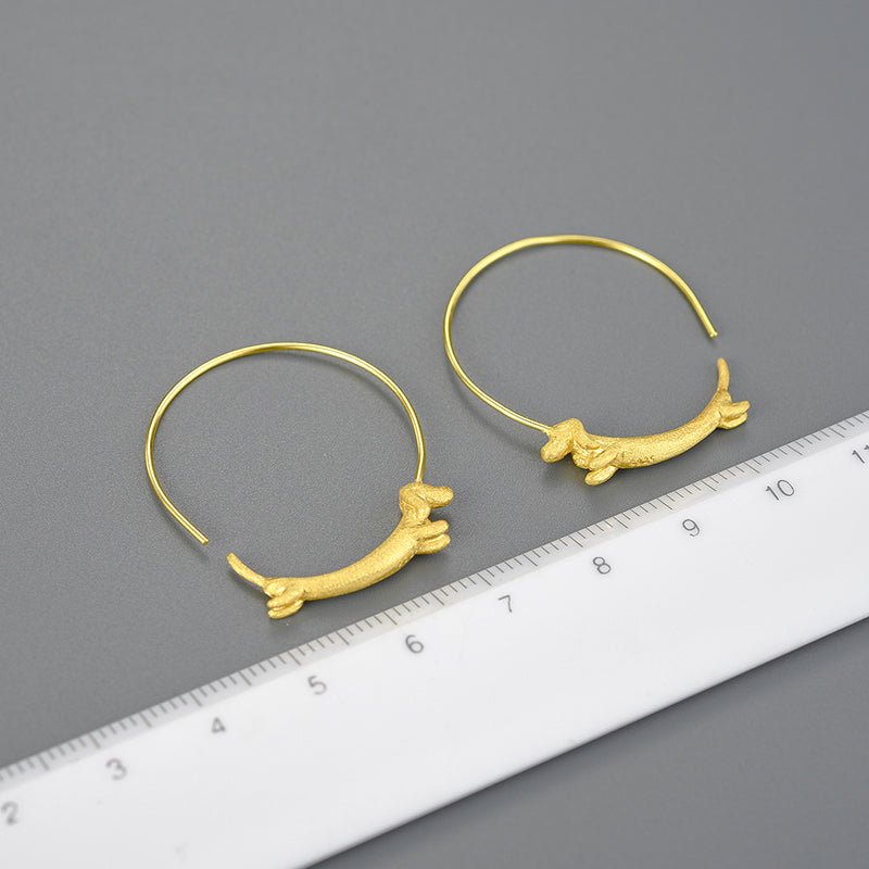 Run Dachshund Run - Big Hoop Earrings