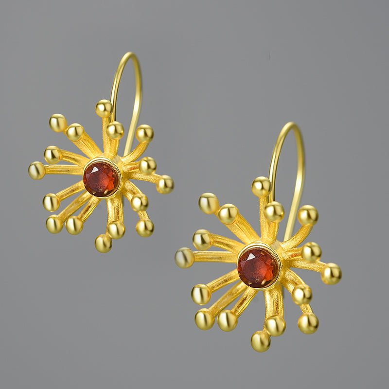 Garnet Peridot - Dangle Earrings