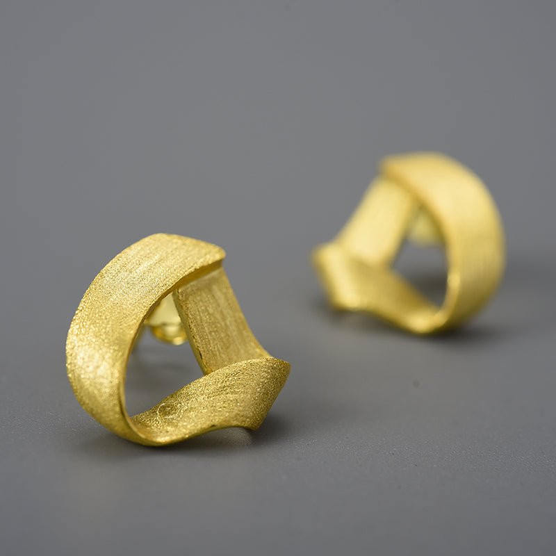 Folded Triangle - Stud Earrings
