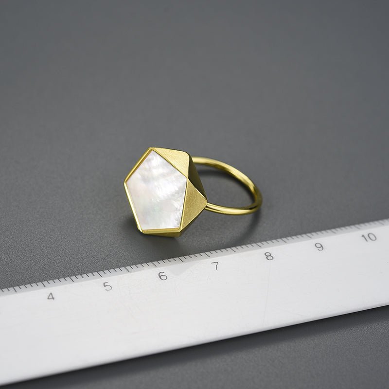Marble Pentagon - Adjustable Ring