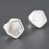 Marble Pentagon - Stud Earrings