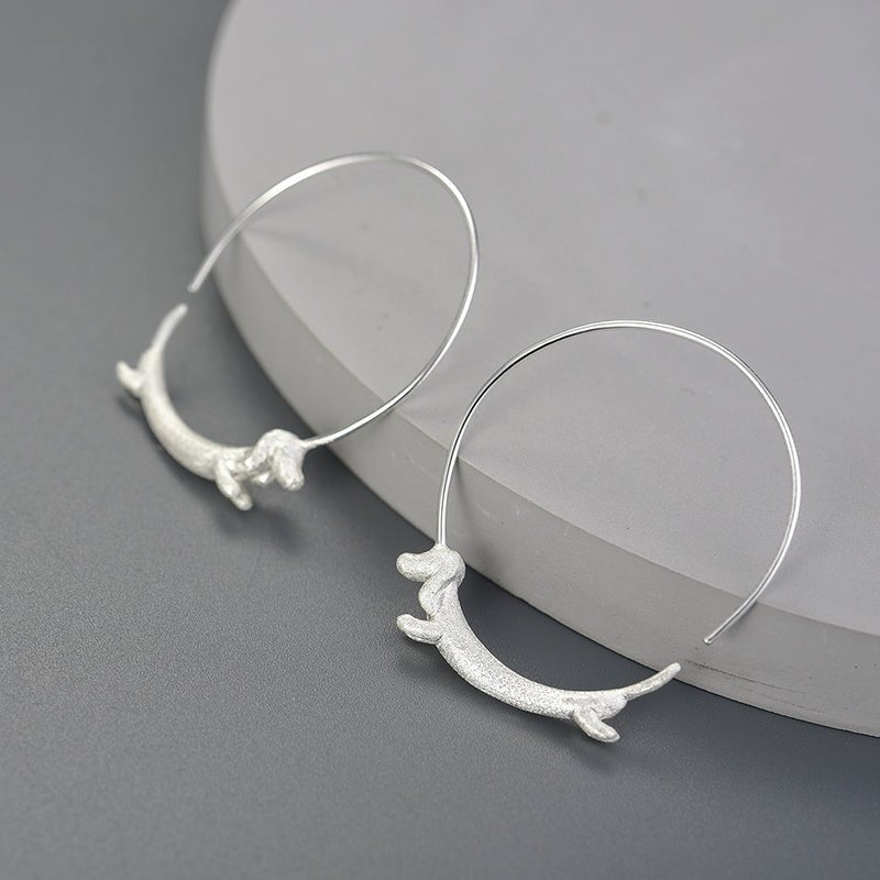 Run Dachshund Run - Big Hoop Earrings