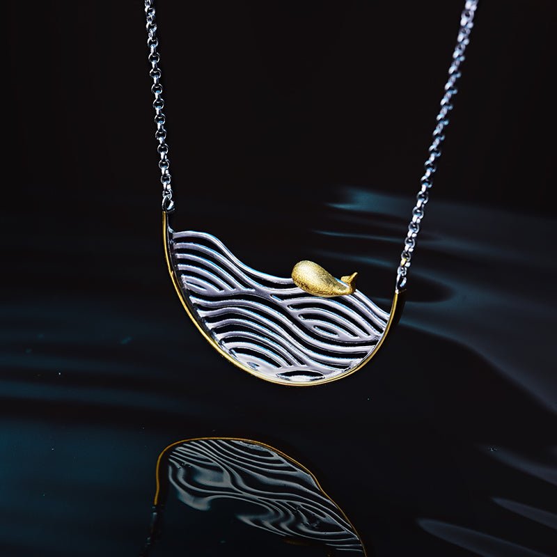 Surfing Whale - Handmade Necklace | NEW - MetalVoque