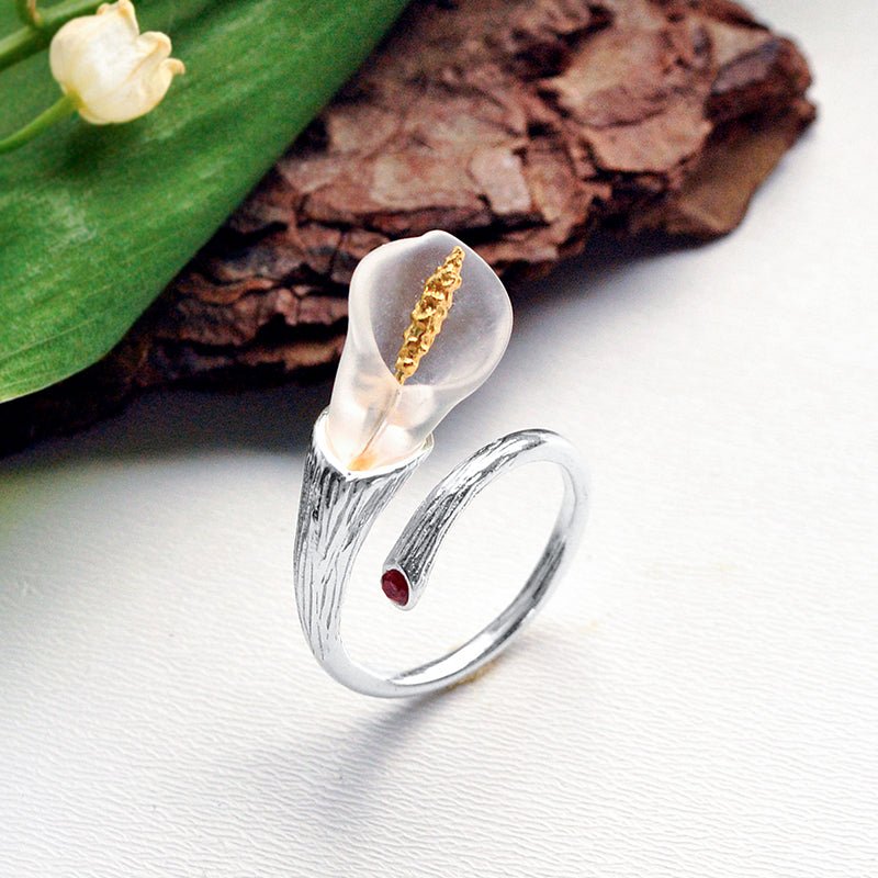 Calla Lily - Adjustable Ring - MetalVoque