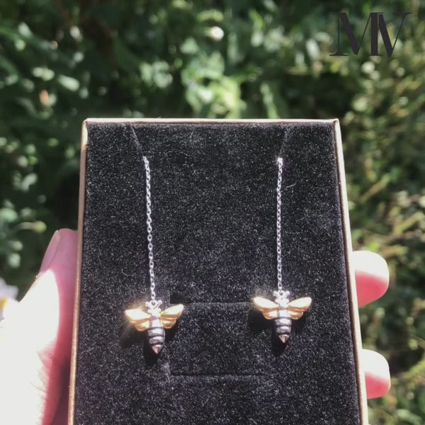 Lovely Honey Bee - Dangle Earrings