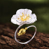 Load image into Gallery viewer, Blooming Poppies - Adjustable Ring - MetalVoque