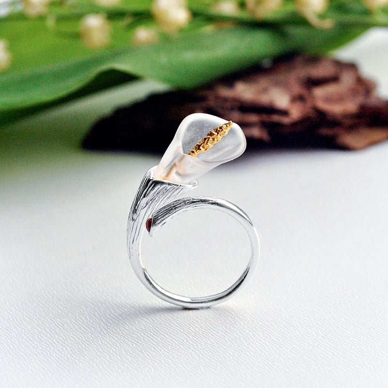 Calla Lily - Adjustable Ring - MetalVoque