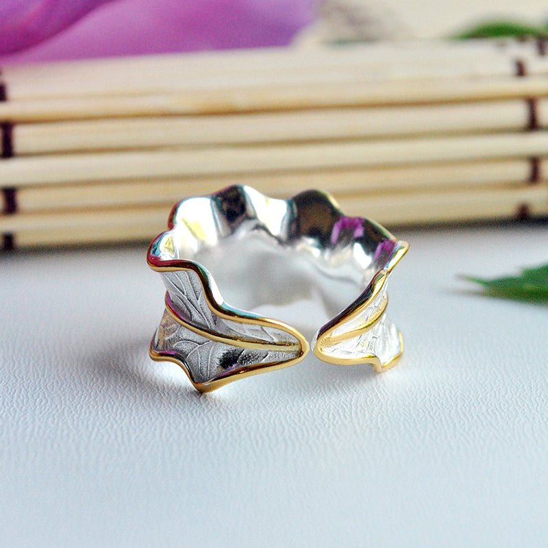Tourmaline Leaf - Adjustable Ring - MetalVoque