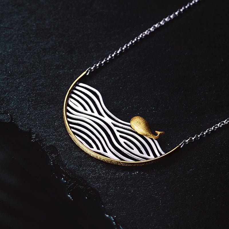 Surfing Whale - Handmade Necklace | NEW - MetalVoque