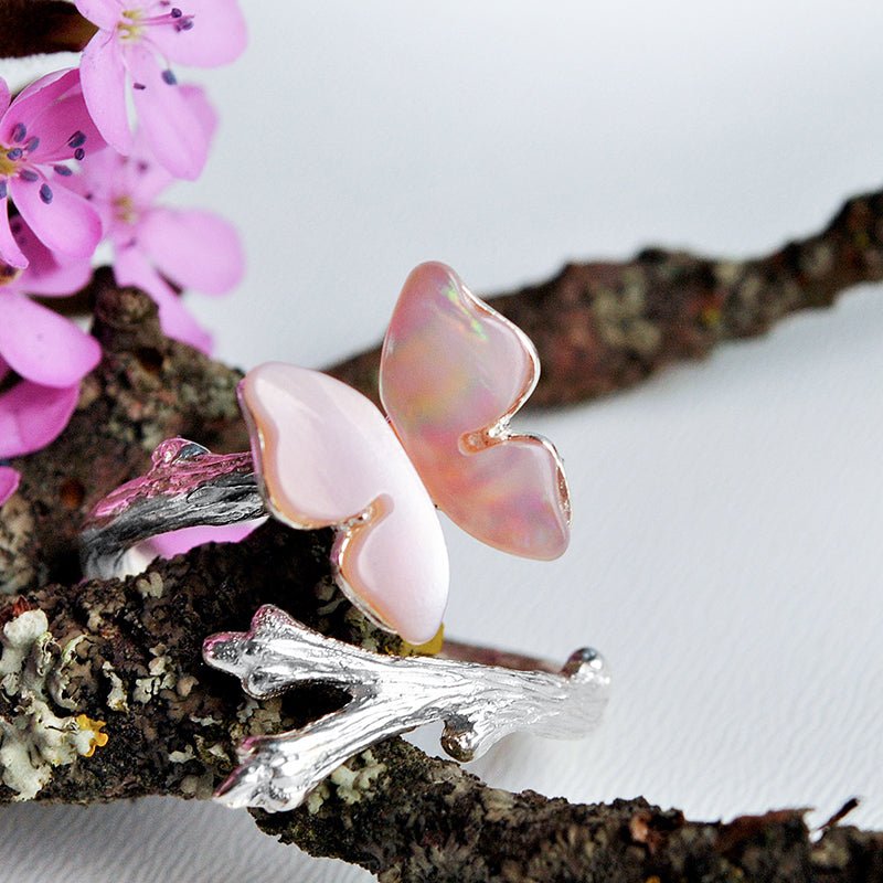 Resting Butterfly - Adjustable Ring - MetalVoque