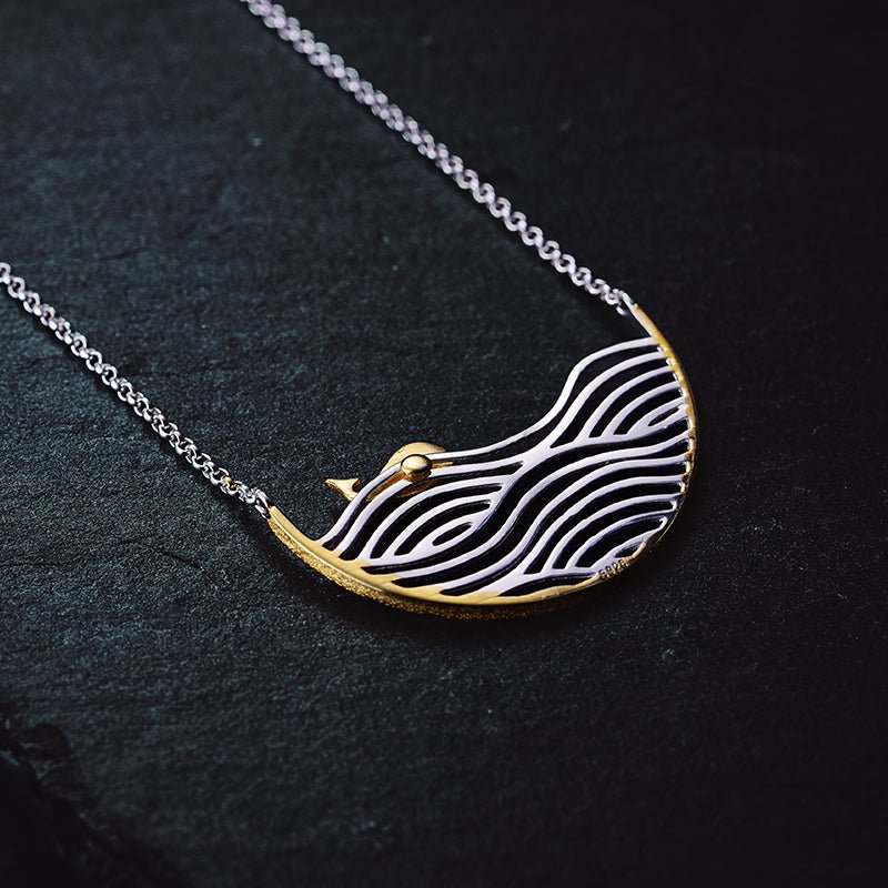 Surfing Whale - Handmade Necklace | NEW - MetalVoque