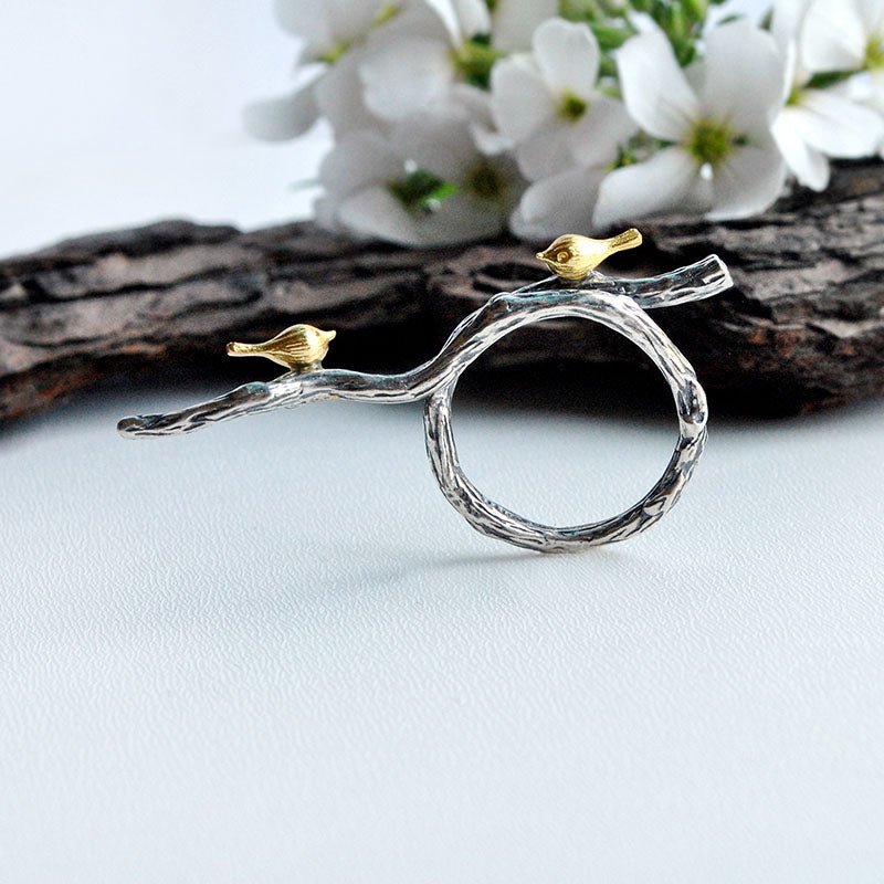 Bird's Marriage - Adjustable Ring - MetalVoque