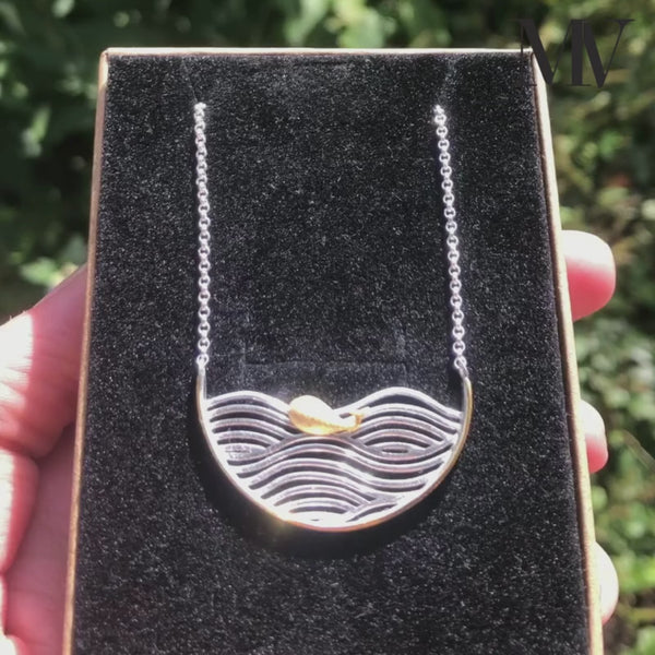 Surfing Whale - Handmade Necklace