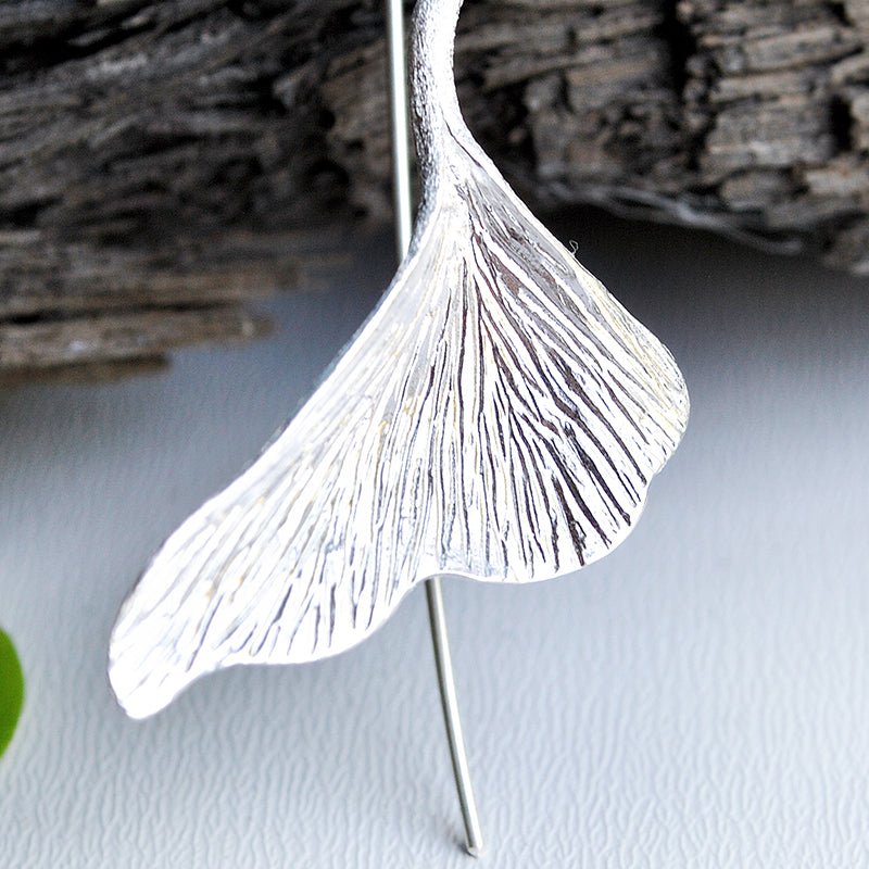 Ginkgo Leaf - Dangle Earrings - MetalVoque