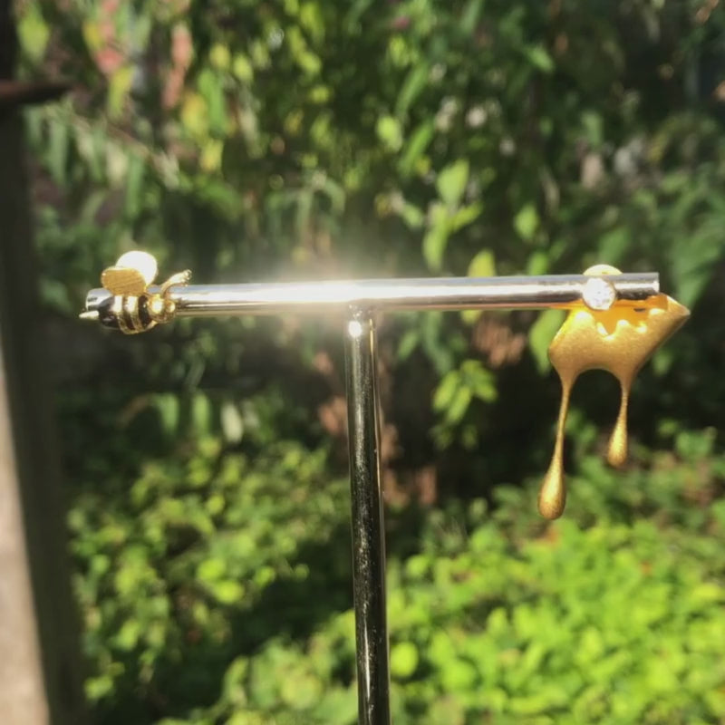 Gocce di miele - Orecchini a bottone