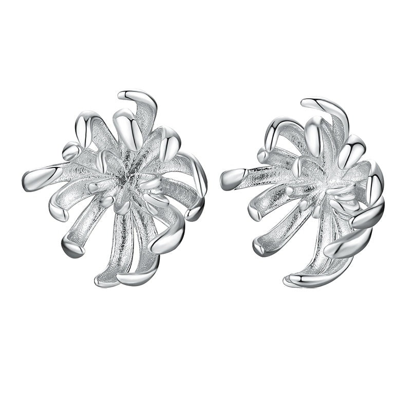 Chrysanthemum Flower - Stud Earrings