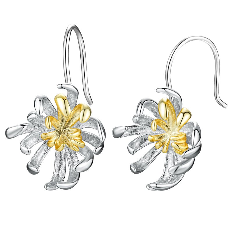 Chrysanthemum Flower - Dangle Earrings