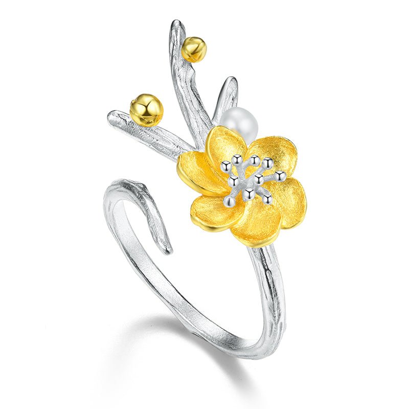 Flor de invierno - Anillo ajustable