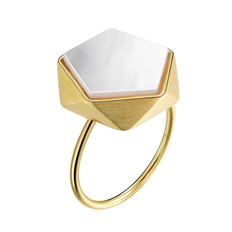 Marble Pentagon - Adjustable Ring