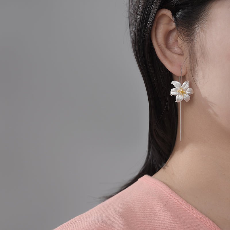 Lily Flower - Dangle Earrings