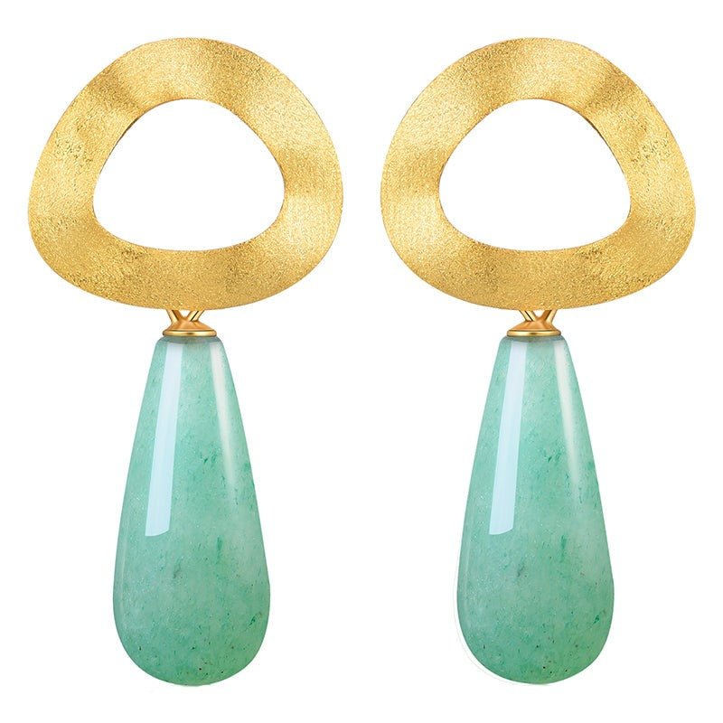 Gotas De Aventurina - Pendientes Colgantes