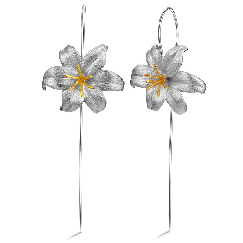 Flor de lirio - Pendientes colgantes